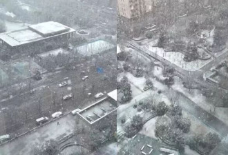 西安罕下真正“鹅毛大雪” 居民：老天，昨天还穿短袖