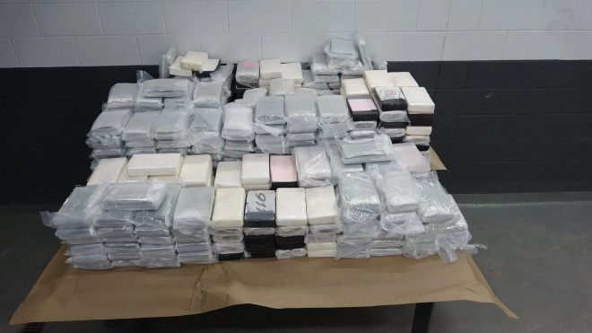 Durham Regional Police display approximately 325 kilograms of cocaine seized during a drug investigation, in this handout photo. Durham Regional Police display approximately 325 kilograms of cocaine seized during a drug investigation, in this handout photo.
