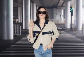 173大美女宋佳再出神图！撞色帆布夹克+蓝色牛仔裤，青春又靓丽！