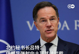伊朗导弹射土耳其 吕特:不致触发北约集体防卫