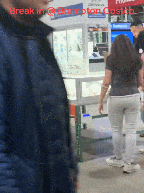 加拿大Costco一大早就出事: 珠宝柜被砸, 现场拉警戒线