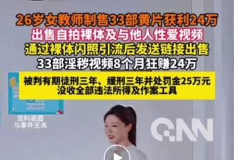 95后女教师售卖自拍及他人不雅视频牟利24万,被判3年罚款25万