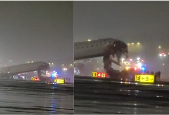 突发：飞机与消防车相撞 2死70伤 塔台狂喊…
