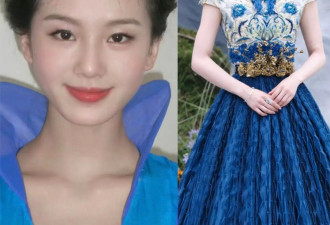 这个刘诗诗美晕了！穿蓝金刺绣裙梦回“龙葵”，和郭晓婷同框好甜