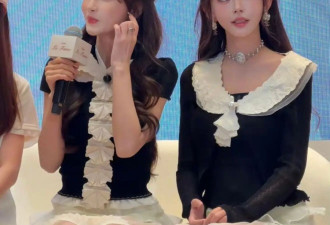 Angelababy韩安冉同框，同穿黑白蕾丝裙温柔又甜美，美貌太权威了
