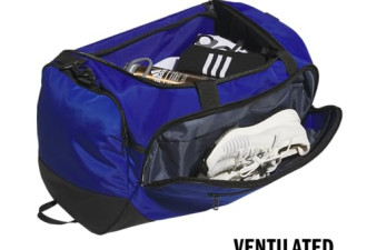 6.5折，Adidas Unisex-Adult Defender 5 中号行李袋，蓝色，均码