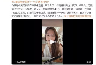 马景涛前妻吴佳尼自曝:两个儿子一年的花销高达上百万
