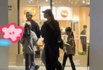 偶遇朱亚文沈佳妮一家四口出行，11岁大女近爸肩膀，纤细漫画腿十分抢镜