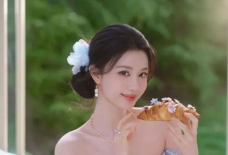 王楚然穿冰蓝露肩纱裙美若天仙！雪肤玉貌性感撩人