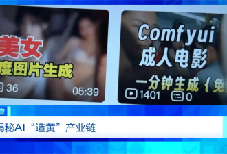 “擦边赛道”非法牟利 央视曝光AI“造黄”产业链