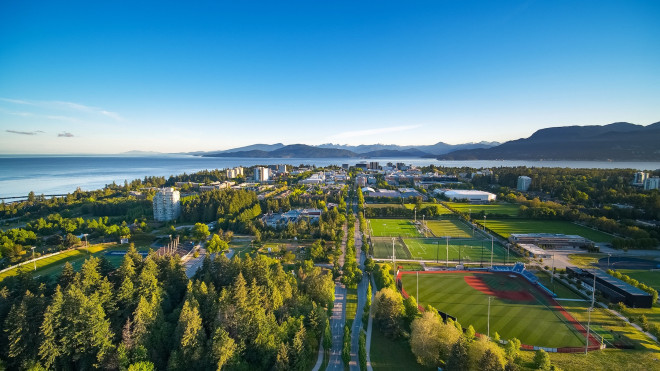 Ariel view of UBC's Vancouver campus