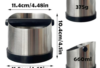 7.6折，REGODI 660ml 浓缩咖啡不锈钢咖啡渣盒