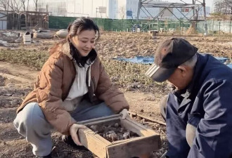 梅婷带儿女下地干活，12岁快快比妈妈还会打扮