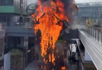 泡泡玛特成“火瀑布”！苏州商圈空桥烧起来 烈焰浓烟骇人