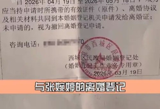 宋宁峰张婉婷离婚申请回执单曝光 二人已于3月19日提交离婚申请