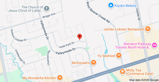 Map of Red Oak Dr & Hyde Park Dr, Richmond Hill, ON L4B 1V1