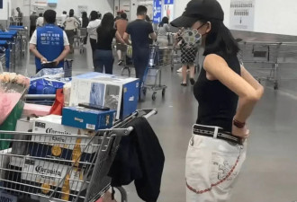 蔡少芬山姆购物 打扮超酷又瘦又高