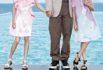 杨威带9岁双胞胎女儿拍大片，46岁养仨娃压力不小，头发白了大半