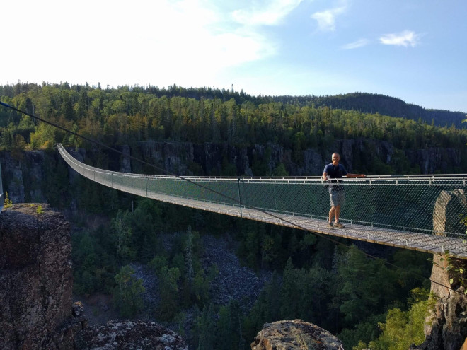 Eagle Canyon Suspension Bridge - Lake Superior Circle Tour