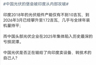 中国光伏集体亏损 印度产能狂涨 被印度偷家背后
