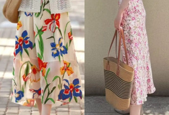 初夏这样穿“碎花裙＋平底鞋” 时髦高级
