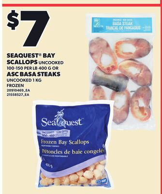 SeaQuest 海湾扇贝（400g）/ 无刺鲈鱼排（1kg）
