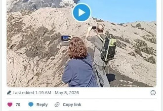 太疯狂！游客冒死打卡，火山突然喷发悲剧了