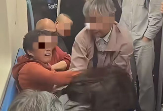 上海地铁2老者与女子抢座 扯头发兼吐口水爆冲突