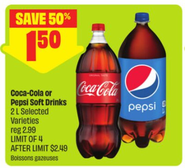 Coca-Cola / Pepsi 汽水 2L