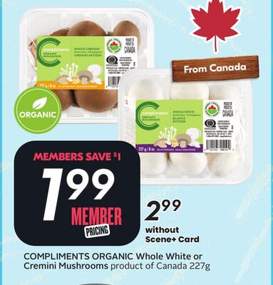 Compliments 有机白蘑菇 / 褐蘑菇