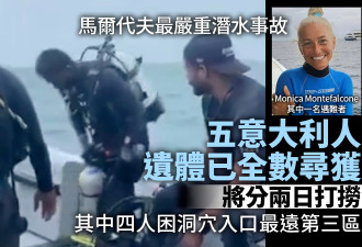 马尔代夫潜水事故：5名意大利游客遗体已全部找到