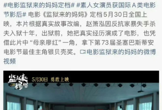 姚晨删除《监狱来的妈妈》宣传内容 评论区沦陷