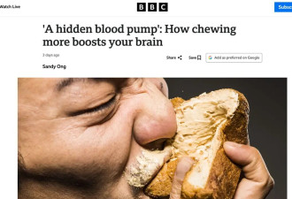 BBC Future：吃饭多嚼几下 可能不只是帮助消化