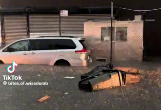 下公车人被冲走 纽约暴雨25分钟变大洪水