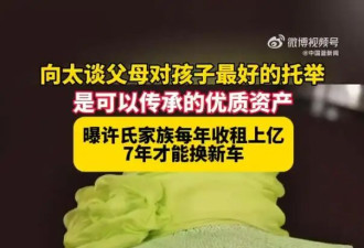 向太曝许氏家族每年收租上亿，自己就300多万