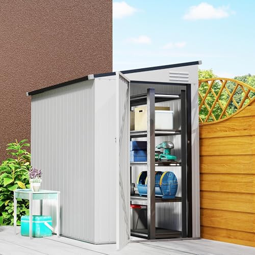 Outsunny 4' x 6' 钢制靠墙储物棚