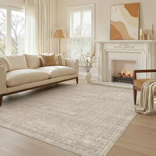 Nakagishi Vintage Washable Area Rug 5x7 Brown