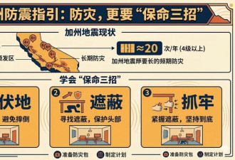 加州年均20次4级以上地震 除防灾更要会保命三招
