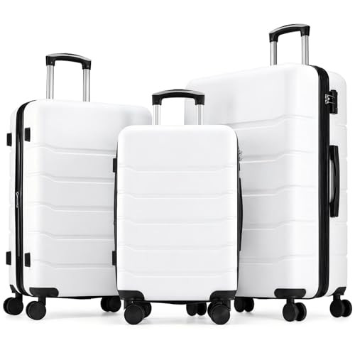 Sweetcrispy Hardside Luggage Set 3-Piece ABS