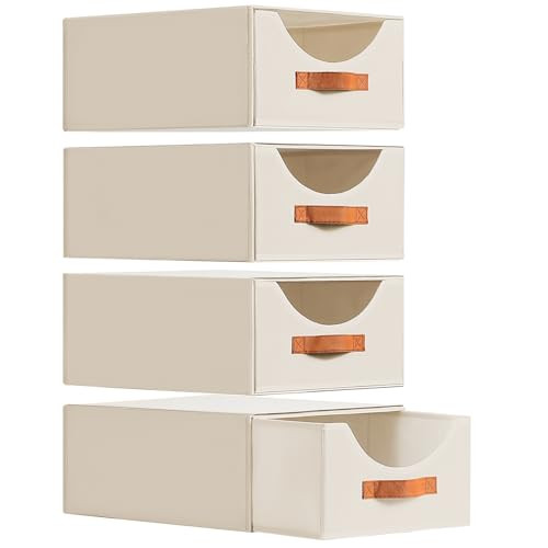 DIMJ Stackable Closet Drawers Organizers 4 Pack