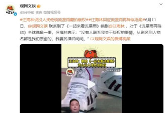 汪海林质疑《流星雨》翻拍版权问题：没有人联系我