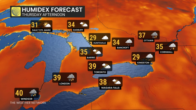 Baron - Ontario humidex Thursday - June 11