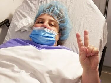 Catherine J. Lalonde, shown after her egg retrieval procedure in 2022. Of the seven eggs collected, only three survived the freezing process and none developed into viable embryos.