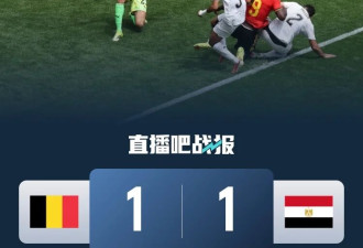 比利时1-1埃及 卢卡库替补造乌龙