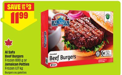 Al Safa 牛肉汉堡饼（冷冻）800g 或牙买加咖喱馅饼 1.17kg