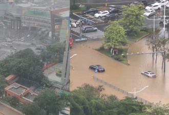 深圳发布红色暴雨警告 宣布停课 多航班延误