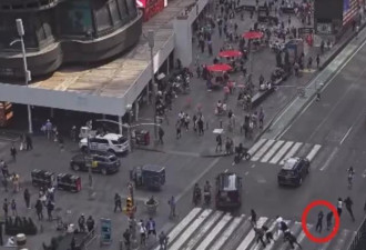 纽约时报广场黑衣人开枪画面曝光