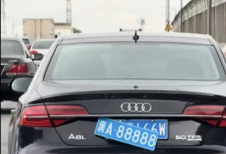 奥迪车悬挂套牌“润A88888”上路，交警回应