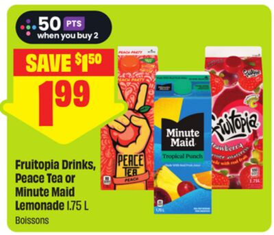 Fruitopia / Peace Tea / Minute Maid 饮料 1.75L