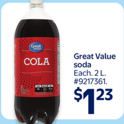 Great Value 苏打水 2L